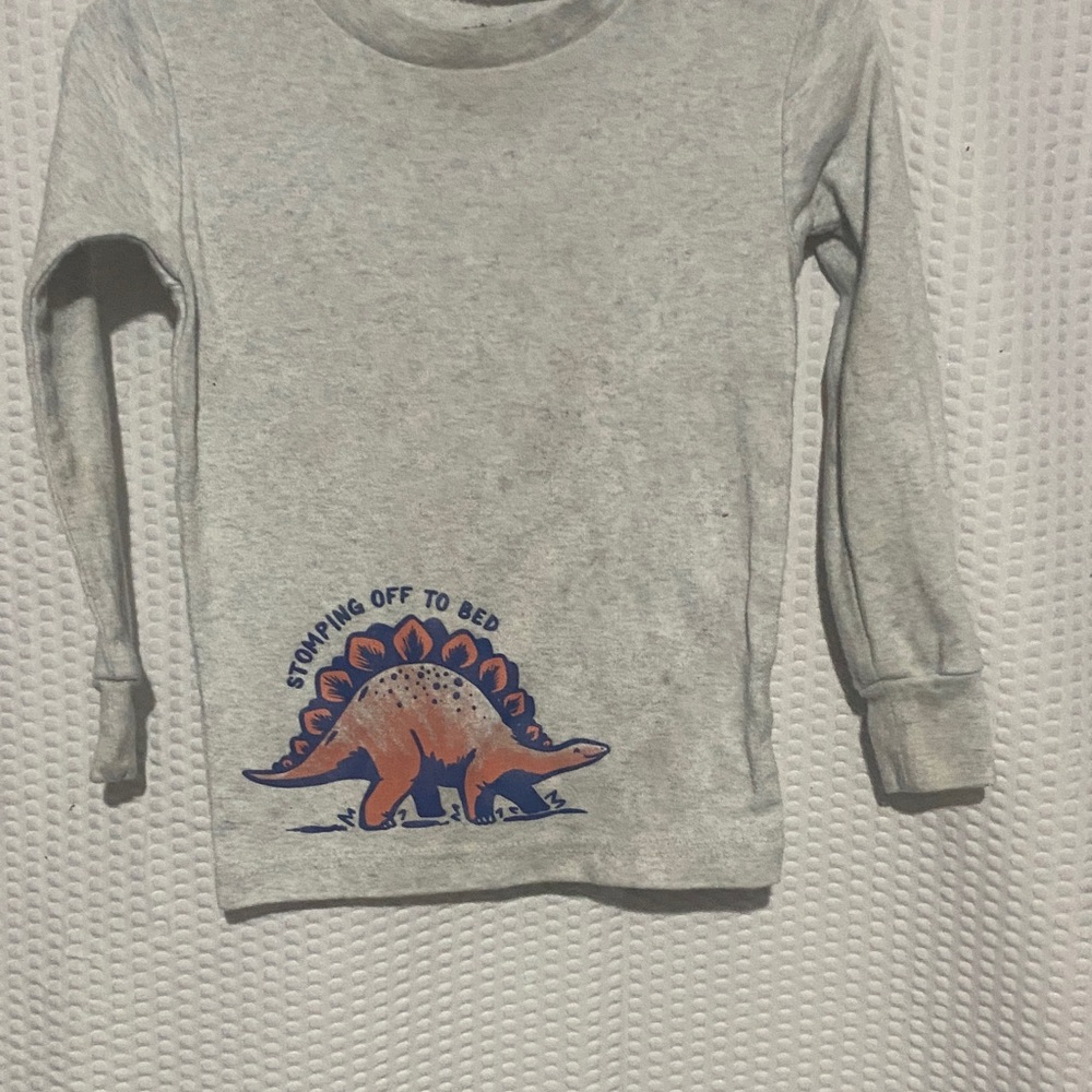 Carter's Light Gray Dinosaur Long Sleeve Tee